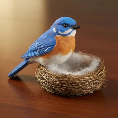 Bird's nest statue decoration [blue bird model]