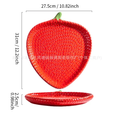 Red 12inch large plate
