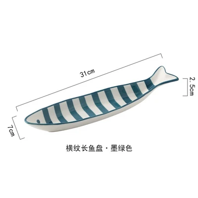 Green long fish plate (50 pieces/box, 12.5 yuan/piece for the whole box)