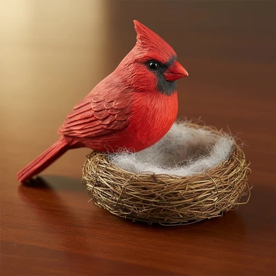 Bird's nest statue decoration [red bird model]