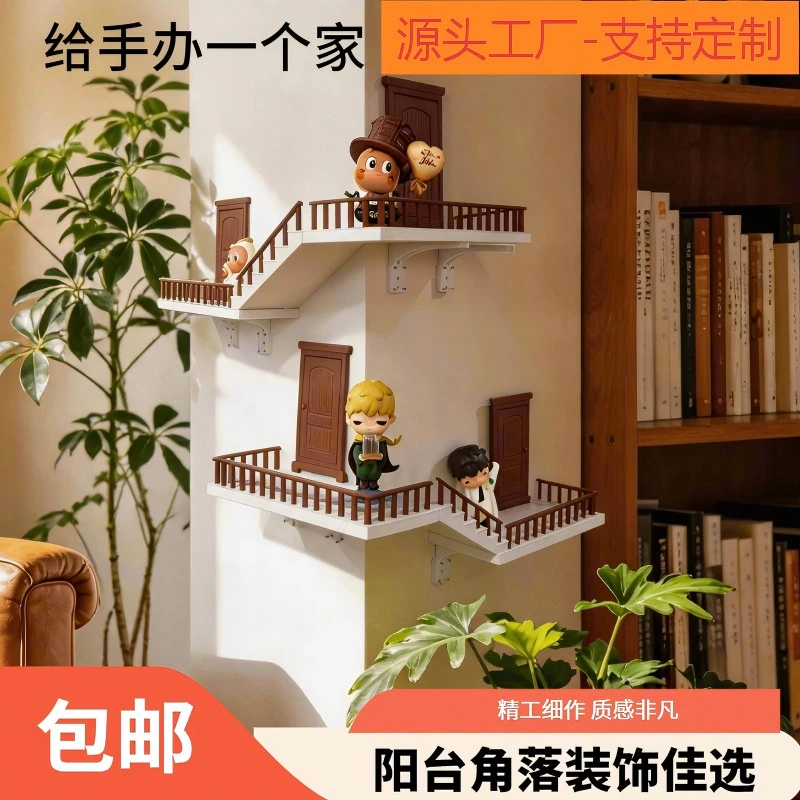 Corner Shelf with Tiered Display Racks for Figurines, Blind Box Dolls, and Decorative Items