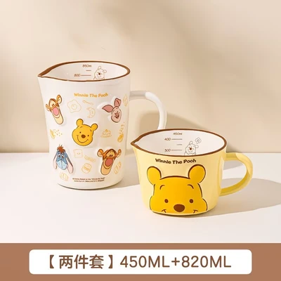 [large + small] winnie the pooh embossed ceramic measuring cup - 2 gift boxes