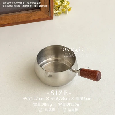 304 stainless steel wooden handle oil pan-large size