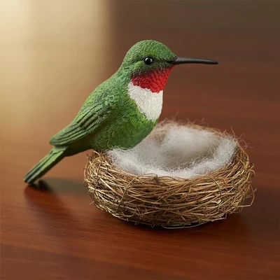 Bird's nest statue decoration [green bird model]