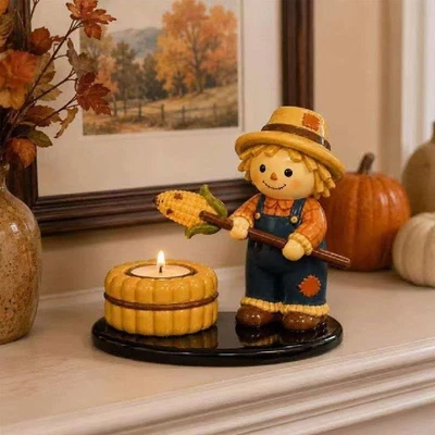 Bonfire Tea Candle Holder - Scarecrow