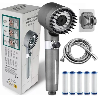 [sa-39] [type c set 1] + 1.5m silver steel pipe + 5 filter elements + punch-free bracket