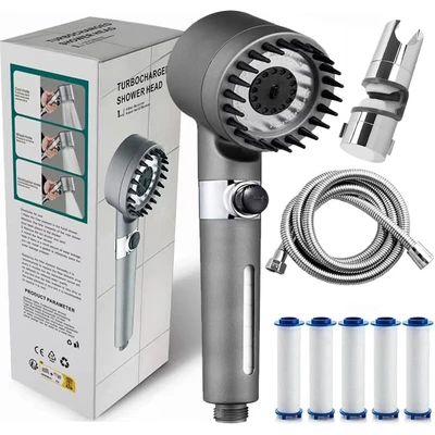 [sa-39] [type c set 4] + 1.5m silver steel pipe + 5 filter elements + riser free dismantling bracket