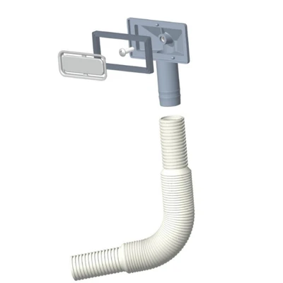 Square overflow pipe + steel sheet