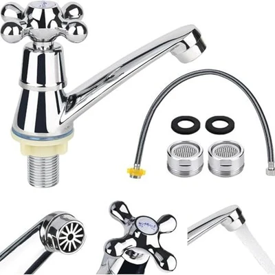 Alloy 96 basin + hose + 2 mesh nozzles, copper core abs plum blossom handwheel
