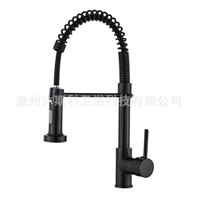 [single function] black spring faucet