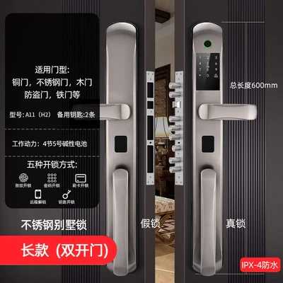 Simple long fingerprint lock (double door)
