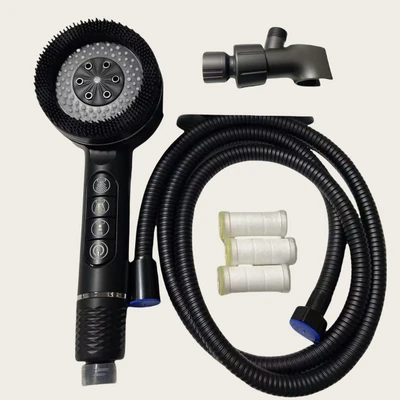 【sa-10】black ailin supercharged shower head - + american bracket + 1.5m gray hoses + 3 pieces of cotton