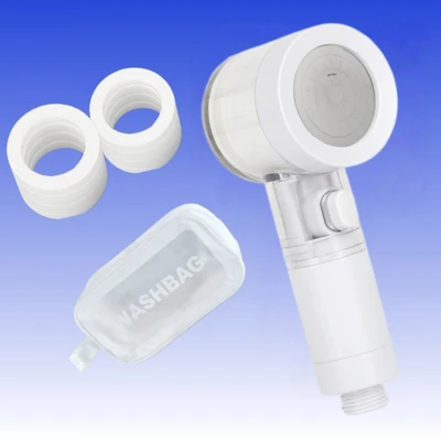 【sa-03】model b transparent white filter shower + travel bag + 2 filter elements
