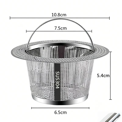 Sink strainer with basket and mesh edge - 5.4cm