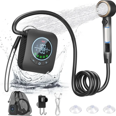 【hw-01-3】newly upgraded portable shower 8000ma upgraded filter model
