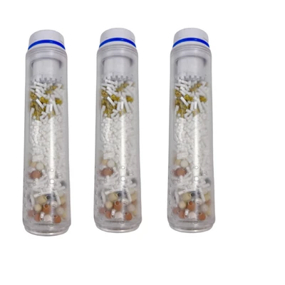 [sa-09] japanese turbine shower filter element [transparent model] contains calcium sulfite balls [3 pack]