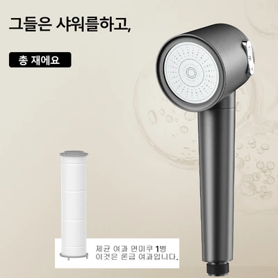 【sa-09】japanese turbine shower gun gray one-hand spray