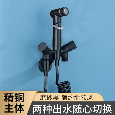 D1 ---- Water Plated Black Fighter Brass Toilet Companion Set ABS Spray Gun