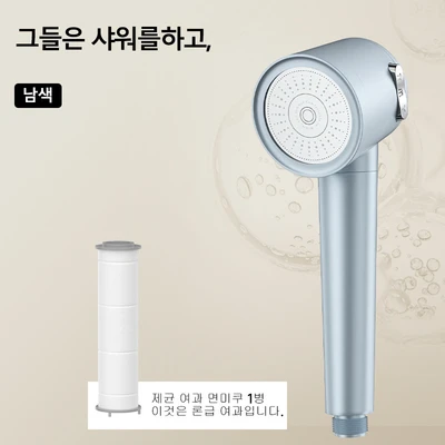 【sa-09】japanese style turbine shower head - sky blue, one-handed spray