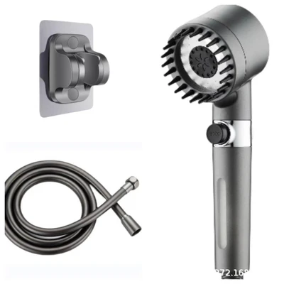 【sa-44】gun gray snowflake spray - one-handed spray + punch-free seat + 1.5m water-plated gun gray pvc hose + 1 original cotton