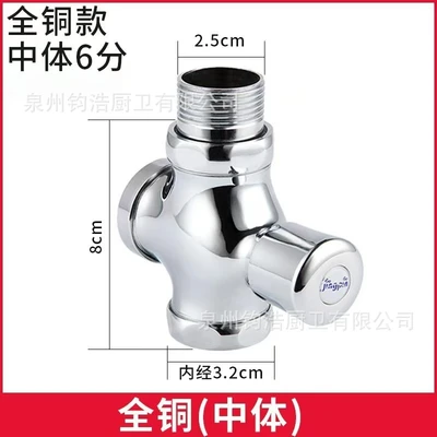 [brass middle body 6 points] hand flush valve