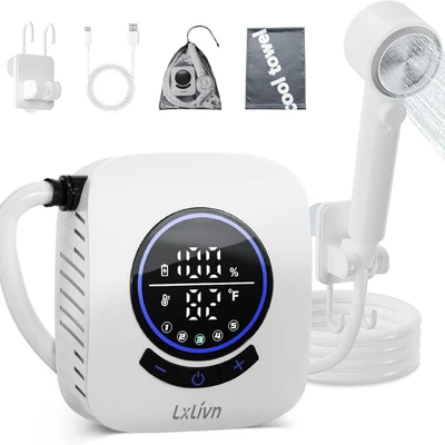 Customized model [hw-01-4] newly upgraded portable shower 8000ma white
