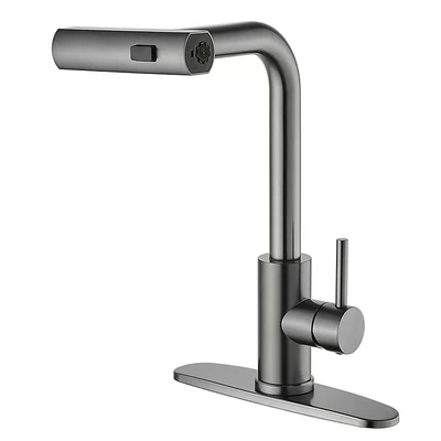 304 gun gray rain pull faucet