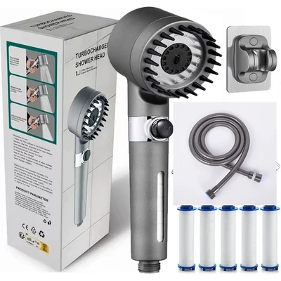 【sa-39】【type c set 5】+ 1.5m gray steel pipe + 5 filter cartridges + punch-free bracket