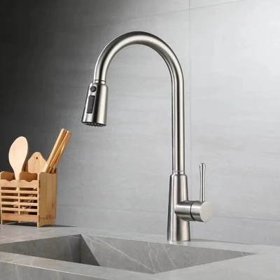 304 precision cast sink pull-out faucet 1700g + water inlet hose