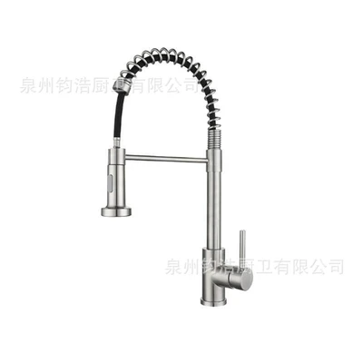 Brushed finish [spring-loaded single lever] kitchen faucet