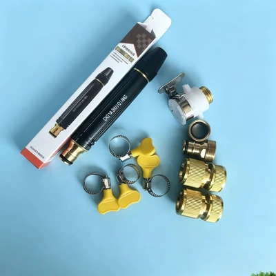 Boxed [metal] black king kong nipple water gun + five connectors + four clamps