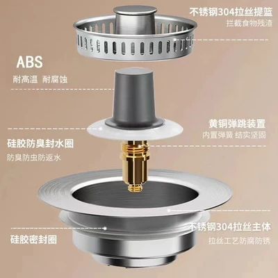E1 model----US standard 304 shell + 304 basket + ABS pop button [packed in carton]