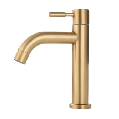 Brushed gold stainless steel curved mouth single cooling