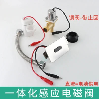 Integrated induction small flush-copper valve with check