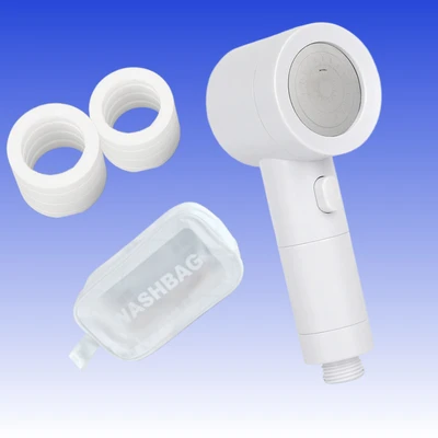 【sa-03】model b simple white filter shower + travel bag + 2 filter elements
