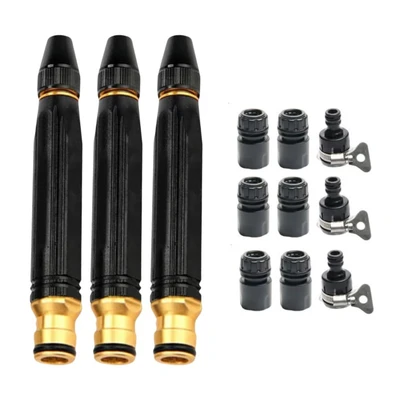Boxed [metal] 3 black king kong nipple water guns + plastic 9 connectors