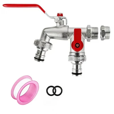 Lt-01-2 red handle faucet with adapter