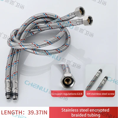Not commonly used in China-a European gauge 3/8 304 steel wire pipe has two excellent inner pipes of 1 m [brass plating cap]