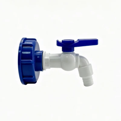 【lt-06】ibc ton barrel cover [blue] + 2/1 plastic faucet + raw material belt