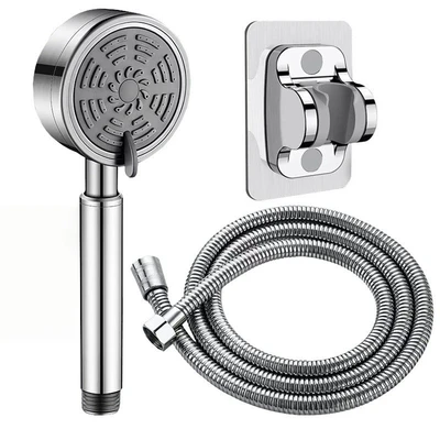 304 three-speed shower head (silver) + 1.5m atomized weighted tube + no punching xiamen ginza