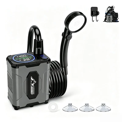 [gray] 10000 mah outdoor shower five-speed 26a