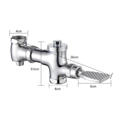 [retractable] horizontal hand flush valve [commonly used in medium-sized bodies]
