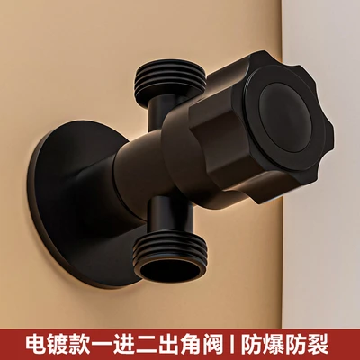Black one in and two out angle valve