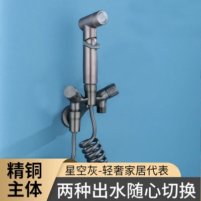 D2 ---- Water Plating Gun Grey Fighter Brass Toilet Companion Set ABS Spray Gun