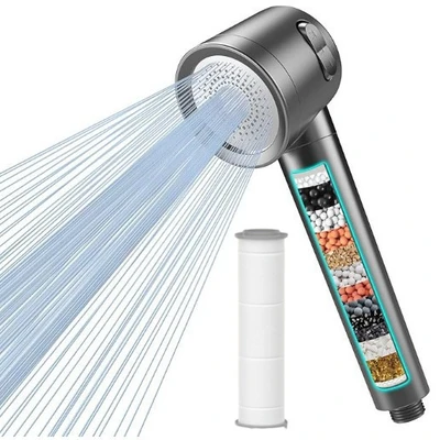 【sa-09】japanese turbine shower american gray [contains calcium sulfite balls]