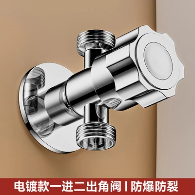 Silver one in and two out angle valve