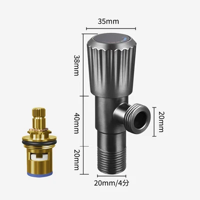 Water plated gun ash stainless steel angle valve