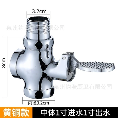 [copper] medium body 1.0inch foot flush valve
