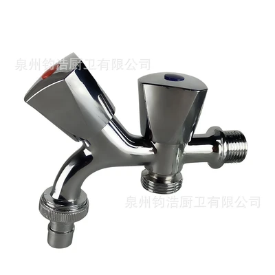 Straight dual-purpose faucet with six points of water outlet