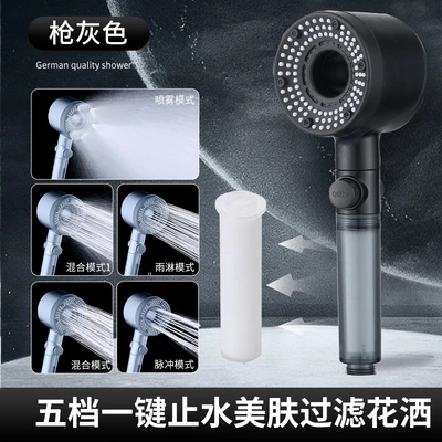 【sa-86】【transparent handle water-stop】5-speed hair dryer - gunmetal gray